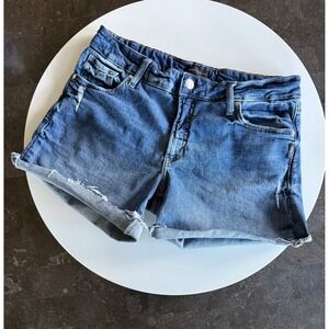 Silver Jeans Co. Denim Shorts Cuffed Distressed Blue‎ Wash Casual 12/14